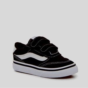 Vans Toddler Black and White Velcro Sneakers